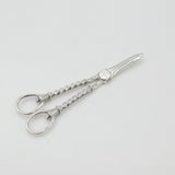 Victorian Sterling Silver Twist Pattern Grape Scissors 1899 London Antique