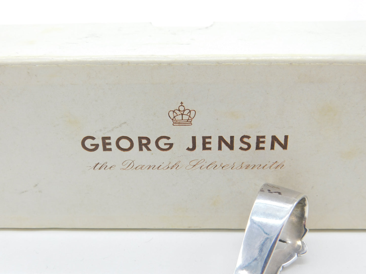 Georg Jensen Boxed Sterling Silver Tea Caddy Spoon Vintage 1961 London Import