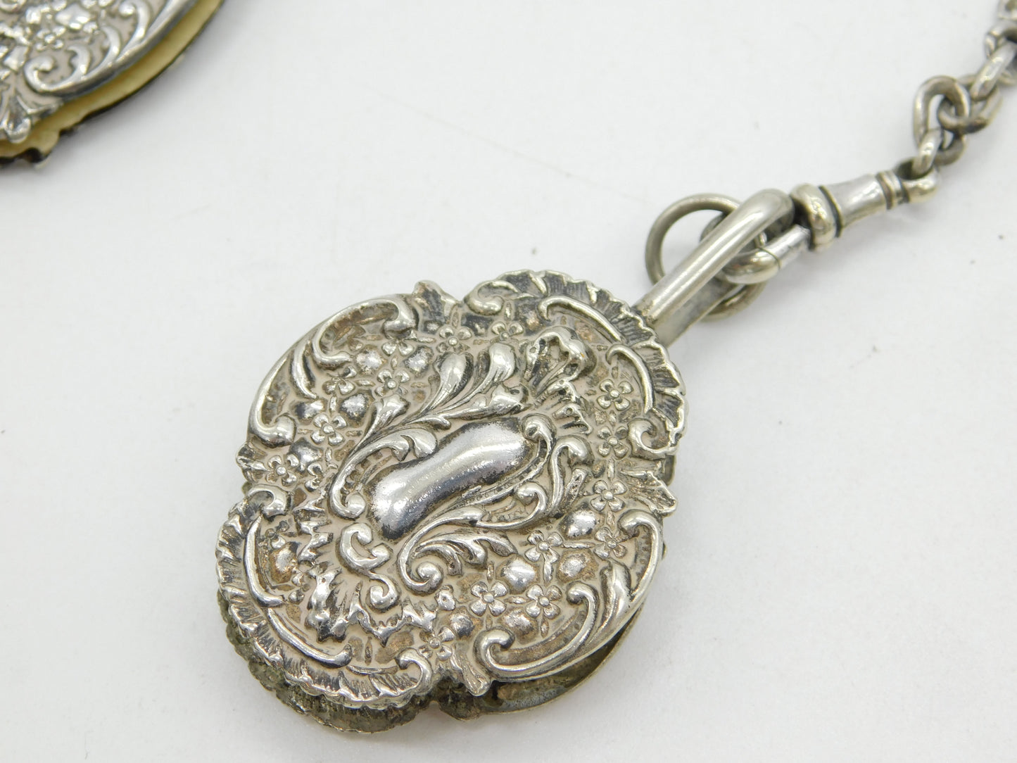 Victorian Art Nouveau Silver Plated Multi-Tool Sewing Chatelaine Antique c1890