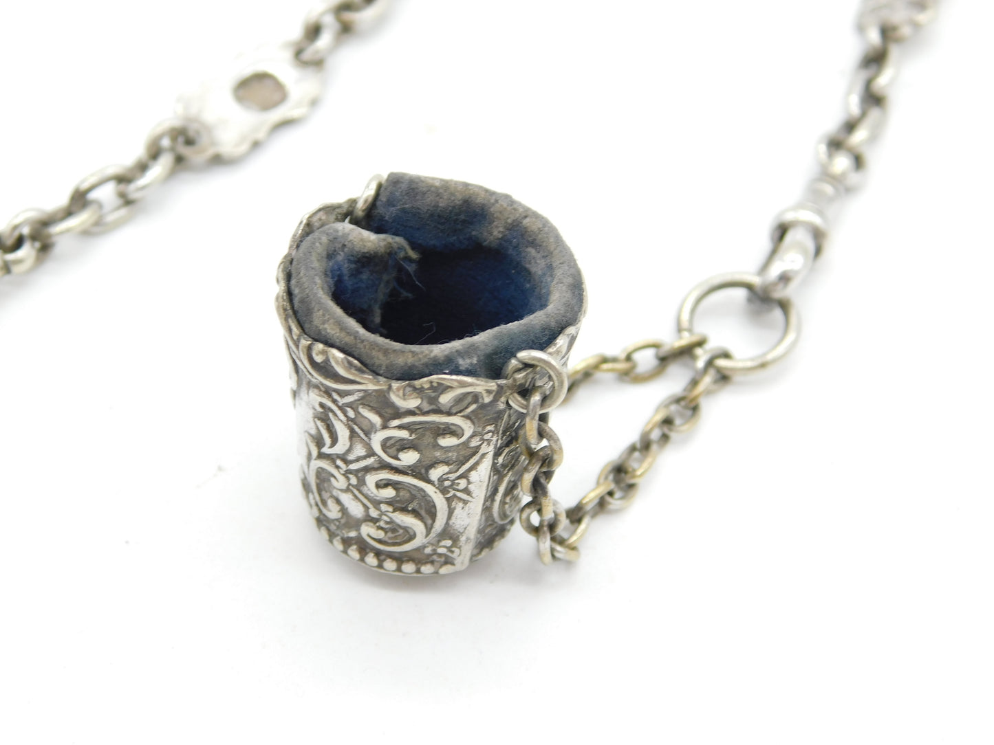 Victorian Art Nouveau Silver Plated Multi-Tool Sewing Chatelaine Antique c1890