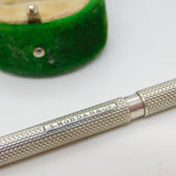 Victorian Sampson Mordan Sterling Silver Engine Turned Propelling Pencil Antique