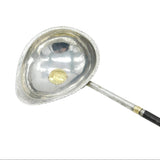 George III Sterling Silver & Gold Quarter Guinea Coin Set Toddy Ladle Antique