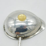 George III Sterling Silver & Gold Quarter Guinea Coin Set Toddy Ladle Antique
