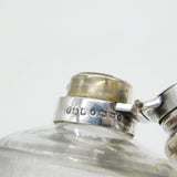 Victorian Sterling Silver Topped Moulded Glass Stirrup Hunting Flask Antique 1869 Birmingham