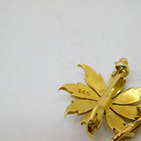 Victorian 15ct Yellow Gold, Seed Pearl & Turquoise Floral Pendant Antique c1890