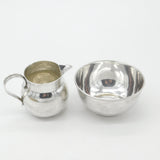 Scottish Edwardian Sterling Silver Crested Sugar Bowl & Cream Jug 1910 Antique