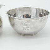 Scottish Edwardian Sterling Silver Crested Sugar Bowl & Cream Jug 1910 Antique