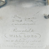 Sterling Silver Beaufort Hunt Hip Flask Belonging to Mr Will Long Antique c1850