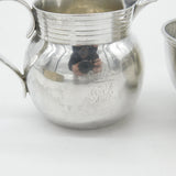 Scottish Edwardian Sterling Silver Crested Sugar Bowl & Cream Jug 1910 Antique