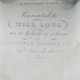 Sterling Silver Beaufort Hunt Hip Flask Belonging to Mr Will Long Antique c1850