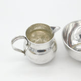 Scottish Edwardian Sterling Silver Crested Sugar Bowl & Cream Jug 1910 Antique
