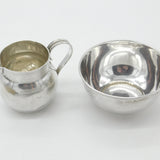 Scottish Edwardian Sterling Silver Crested Sugar Bowl & Cream Jug 1910 Antique