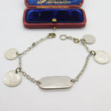 Sterling Silver Victorian Maundy Coin Set Charm Bracelet Antique c1873-c1940