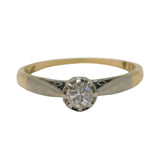 Victorian 18ct Gold & Platinum 0.2ct Brilliant Cut Diamond Solitaire Ring