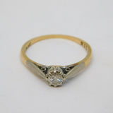 Victorian 18ct Gold & Platinum 0.2ct Brilliant Cut Diamond Solitaire Ring