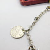 Sterling Silver Victorian Maundy Coin Set Charm Bracelet Antique c1873-c1940