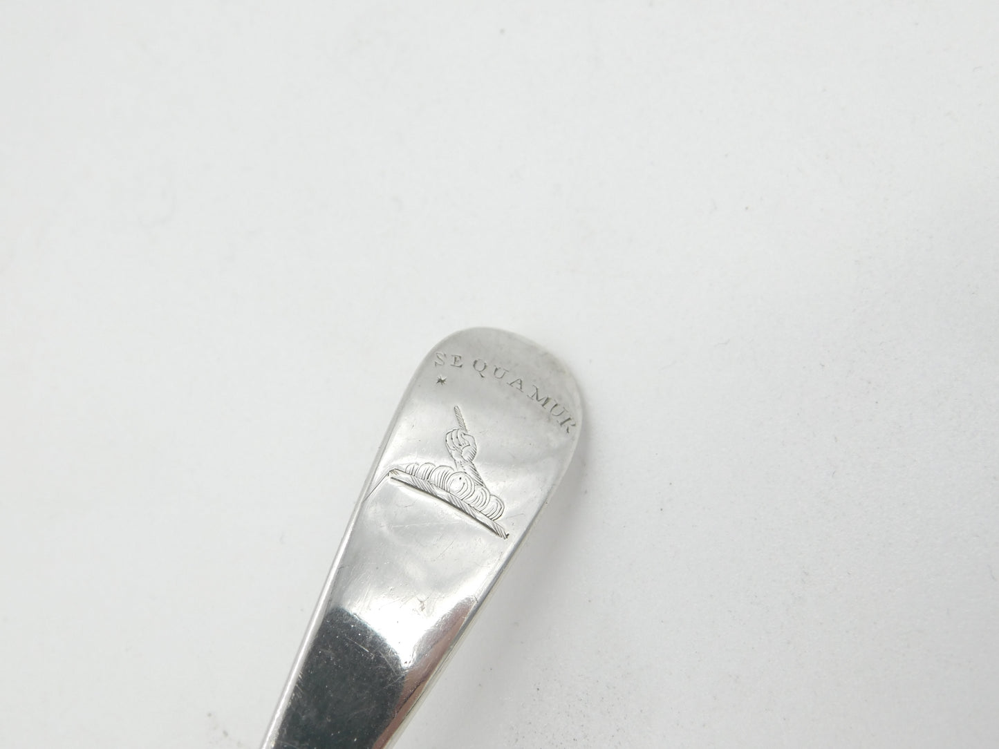 Scottish Georgian Sterling Silver Crested Caster Spoon 1816 Edinburgh Antique