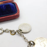 Sterling Silver Victorian Maundy Coin Set Charm Bracelet Antique c1873-c1940