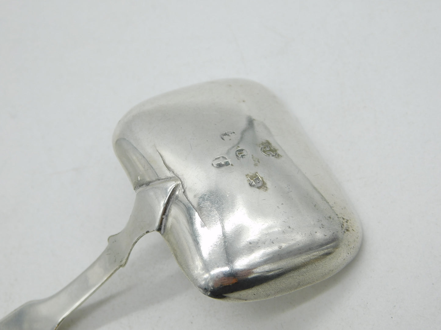 George III Sterling Silver Floral Tea Caddy Spoon Antique 1817 Birmingham