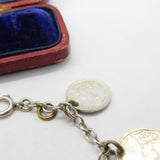 Sterling Silver Victorian Maundy Coin Set Charm Bracelet Antique c1873-c1940