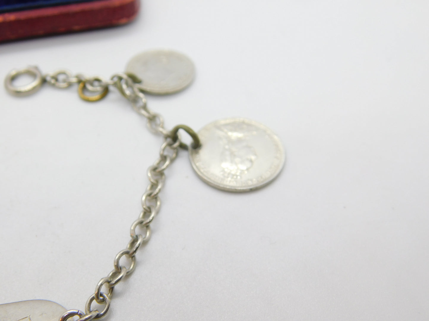 Sterling Silver Victorian Maundy Coin Set Charm Bracelet Antique c1873-c1940