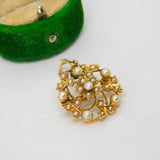 Victorian 15ct Yellow Gold Pearl Set Floral Drop Pendant Antique c1890