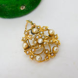 Victorian 15ct Yellow Gold Pearl Set Floral Drop Pendant Antique c1890