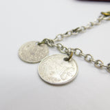 Sterling Silver Victorian Maundy Coin Set Charm Bracelet Antique c1873-c1940