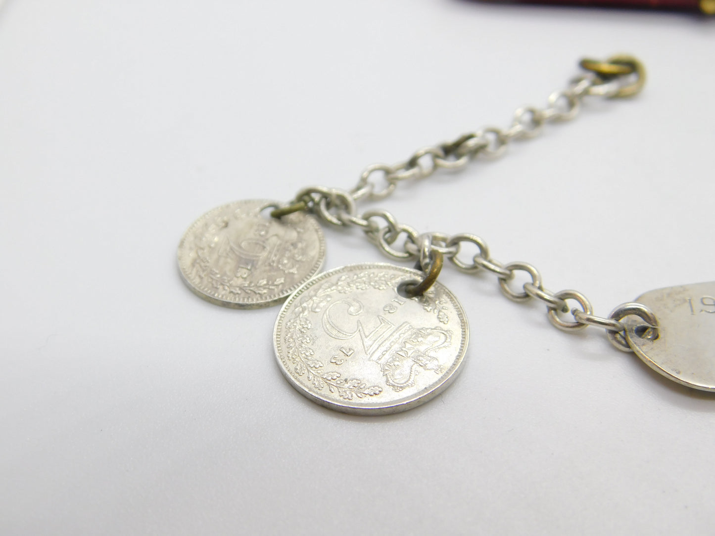 Sterling Silver Victorian Maundy Coin Set Charm Bracelet Antique c1873-c1940