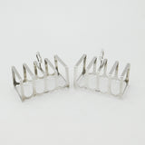 Pair of Sterling Silver Four-Bar Toast Racks 1937 Birmingham Adie Bros. Ltd