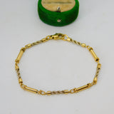 18ct Yellow Gold Rope Twist Panel Bracelet Vintage c1970 19cm Length
