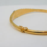 Victorian 10ct Yellow Gold & Diamond Set Crossover Bangle Bracelet Antique