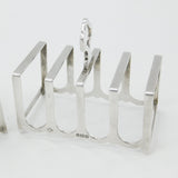 Pair of Sterling Silver Four-Bar Toast Racks 1937 Birmingham Adie Bros. Ltd