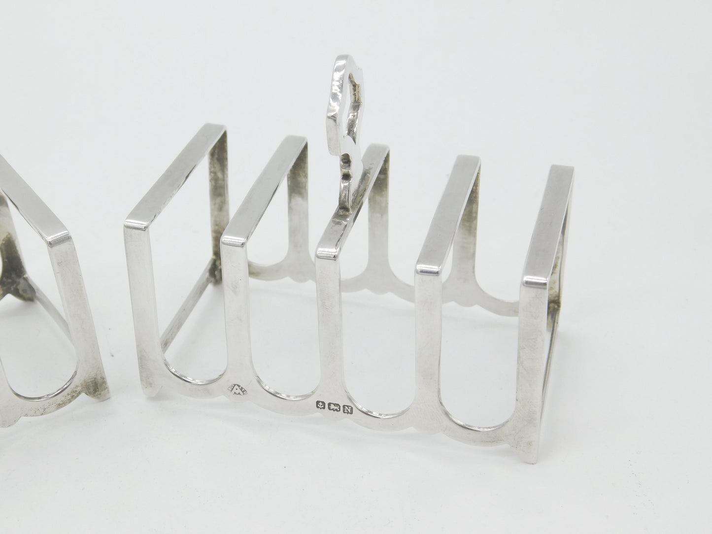 Pair of Sterling Silver Four-Bar Toast Racks 1937 Birmingham Adie Bros. Ltd