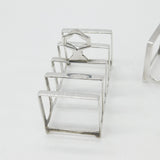 Pair of Sterling Silver Four-Bar Toast Racks 1937 Birmingham Adie Bros. Ltd