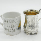 Victorian Sterling Silver Floral Pattern Christening Mug Antique 1849 London