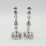 Pair of Large Cast Sterling Silver Floral Candlesticks 1935 London Antique