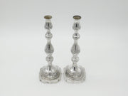 Pair of Large Cast Sterling Silver Floral Candlesticks 1935 London Antique