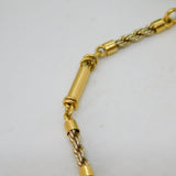 18ct Yellow Gold Rope Twist Panel Bracelet Vintage c1970 19cm Length