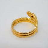 Victorian 18ct Gold, Rock Crystal & Ruby Snake Serpent Ring Antique 1896 Chester