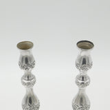 Pair of Large Cast Sterling Silver Floral Candlesticks 1935 London Antique