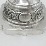 Pair of Large Cast Sterling Silver Floral Candlesticks 1935 London Antique