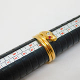 Victorian 18ct Gold, Rock Crystal & Ruby Snake Serpent Ring Antique 1896 Chester
