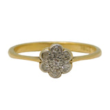 Victorian 18ct Yellow Gold & Brilliant Cut Daisy Floral Cluster Ring Antique