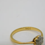 Victorian 18ct Yellow Gold & Brilliant Cut Daisy Floral Cluster Ring Antique