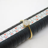 Victorian 18ct Yellow Gold & Brilliant Cut Daisy Floral Cluster Ring Antique