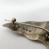 Victorian Sterling Silver & Enamel Sailing Flag Brooch Antique 1876 Birmingham