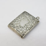 Edwardian Sterling Silver Floral Envelope Form Stamp Case Antique 1903 Birmingham