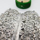 Victorian Sterling Silver Green Man Floral Pattern Nurses Buckle Antique 1894