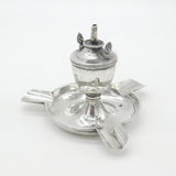 Edwardian Sterling Silver Table Lighter & Ashtray Engraved 1902 Birmingham